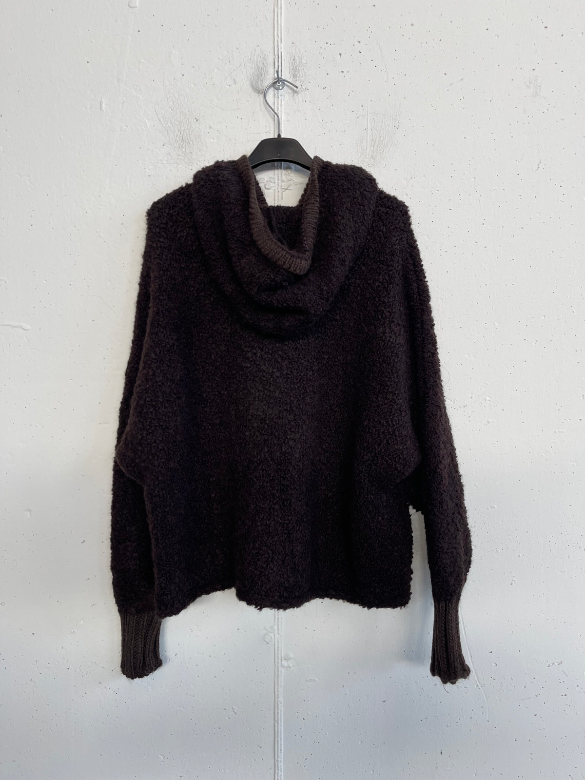 Felpa effetto orsetto in misto lana con zip