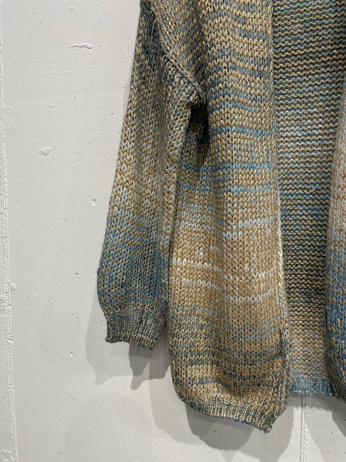 Cardigan misto lana con filo metallizzato