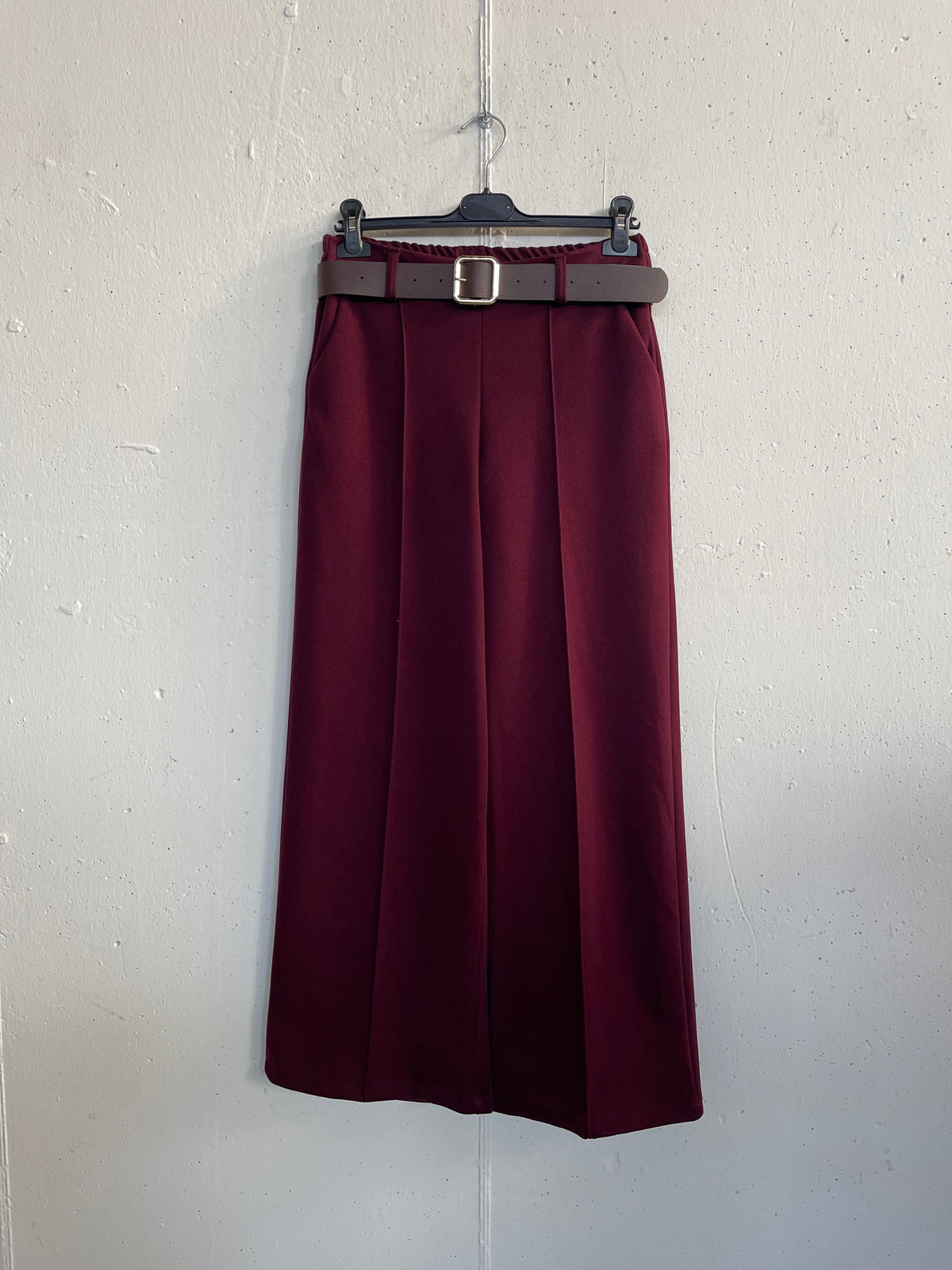 Pantalone in panno a palazzo con cucitura