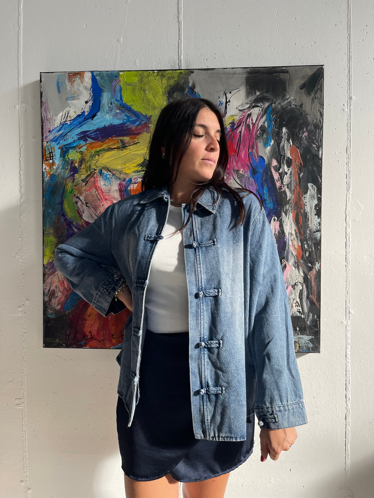 Giacca in jeans con alamari