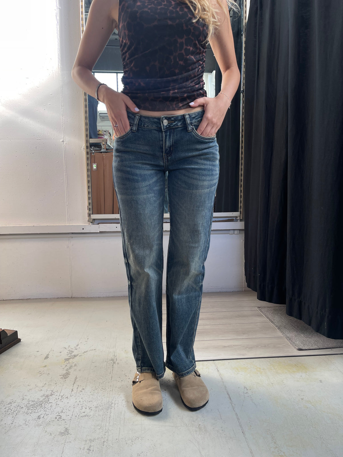 Straight jeans a vita bassa