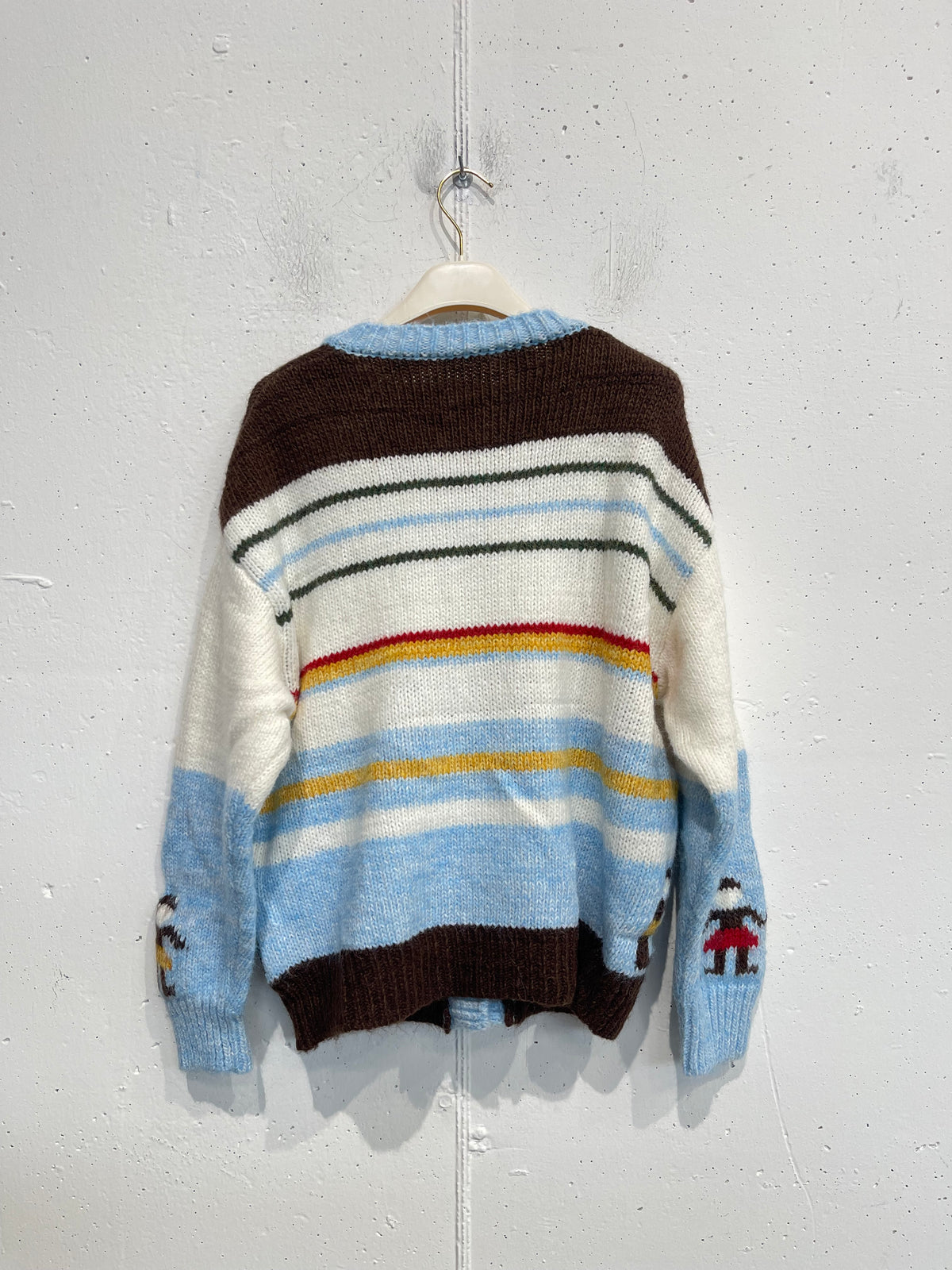 Cardigan con fantasia e bottoni rettangolari