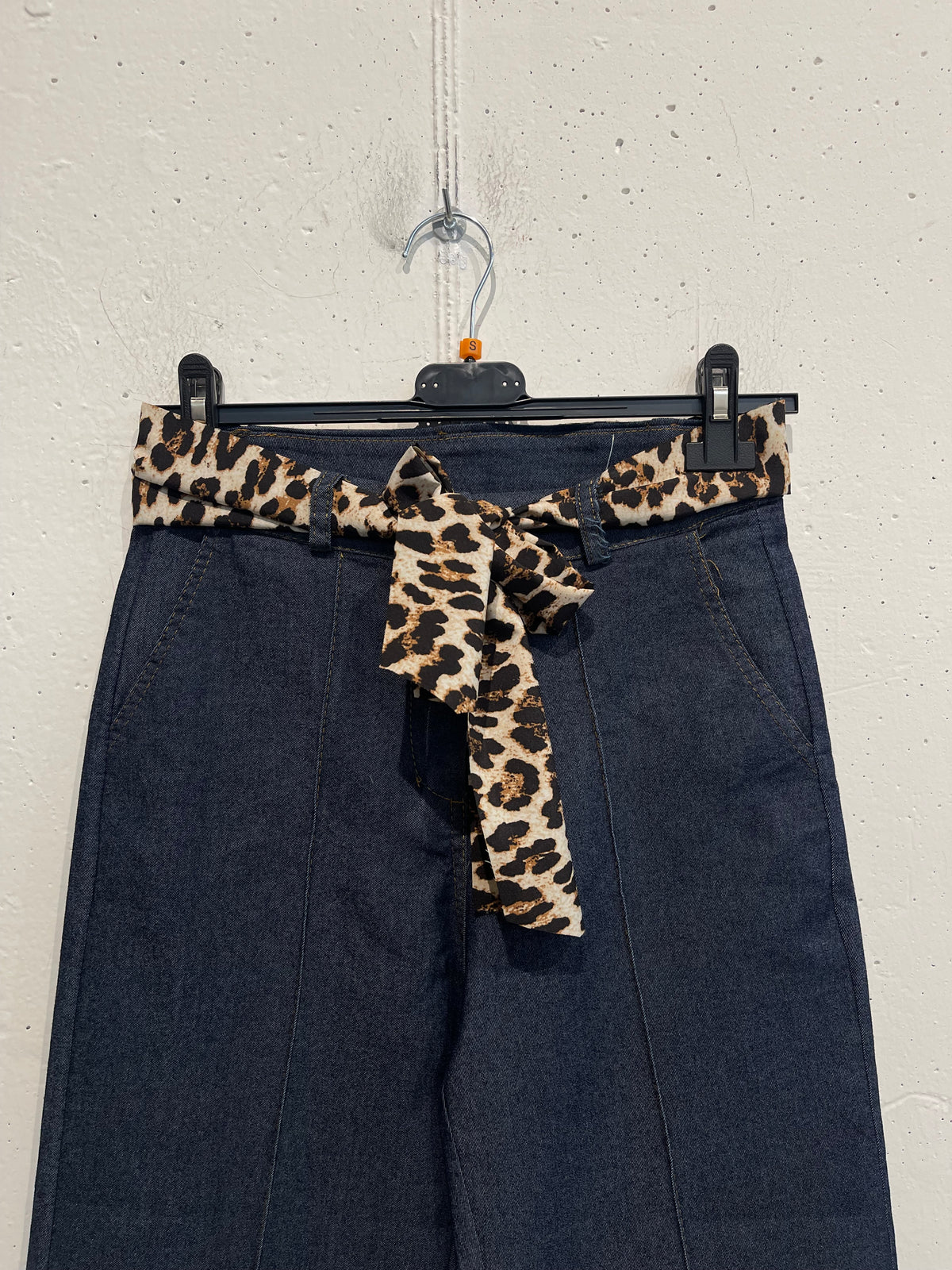 Pantalone tela jeans con fusciacca