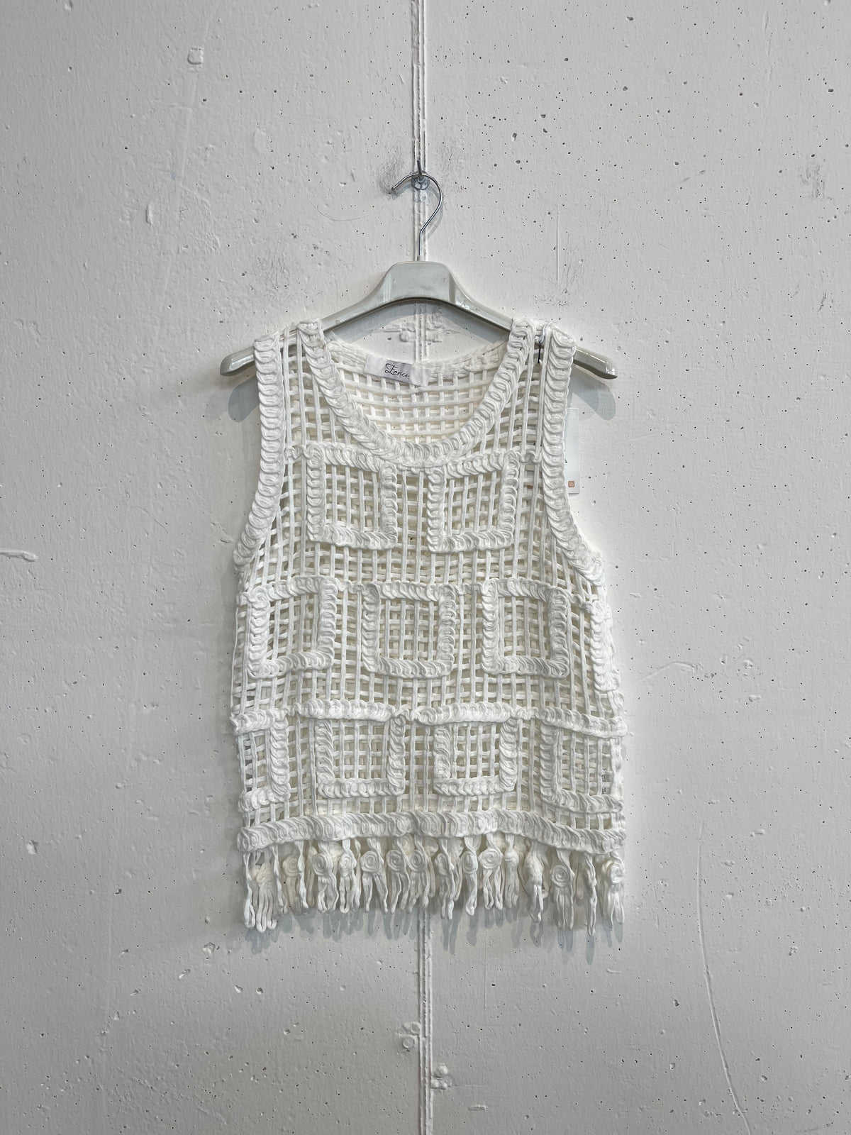 Canotta crochet frange