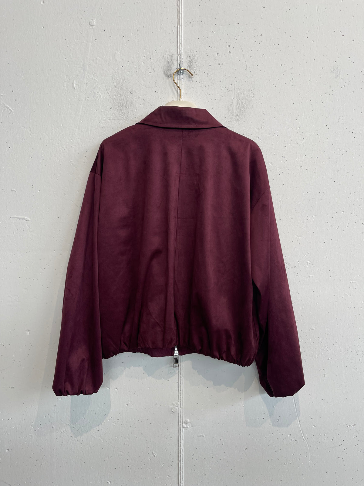 Bomber in alcantara con doppia zip