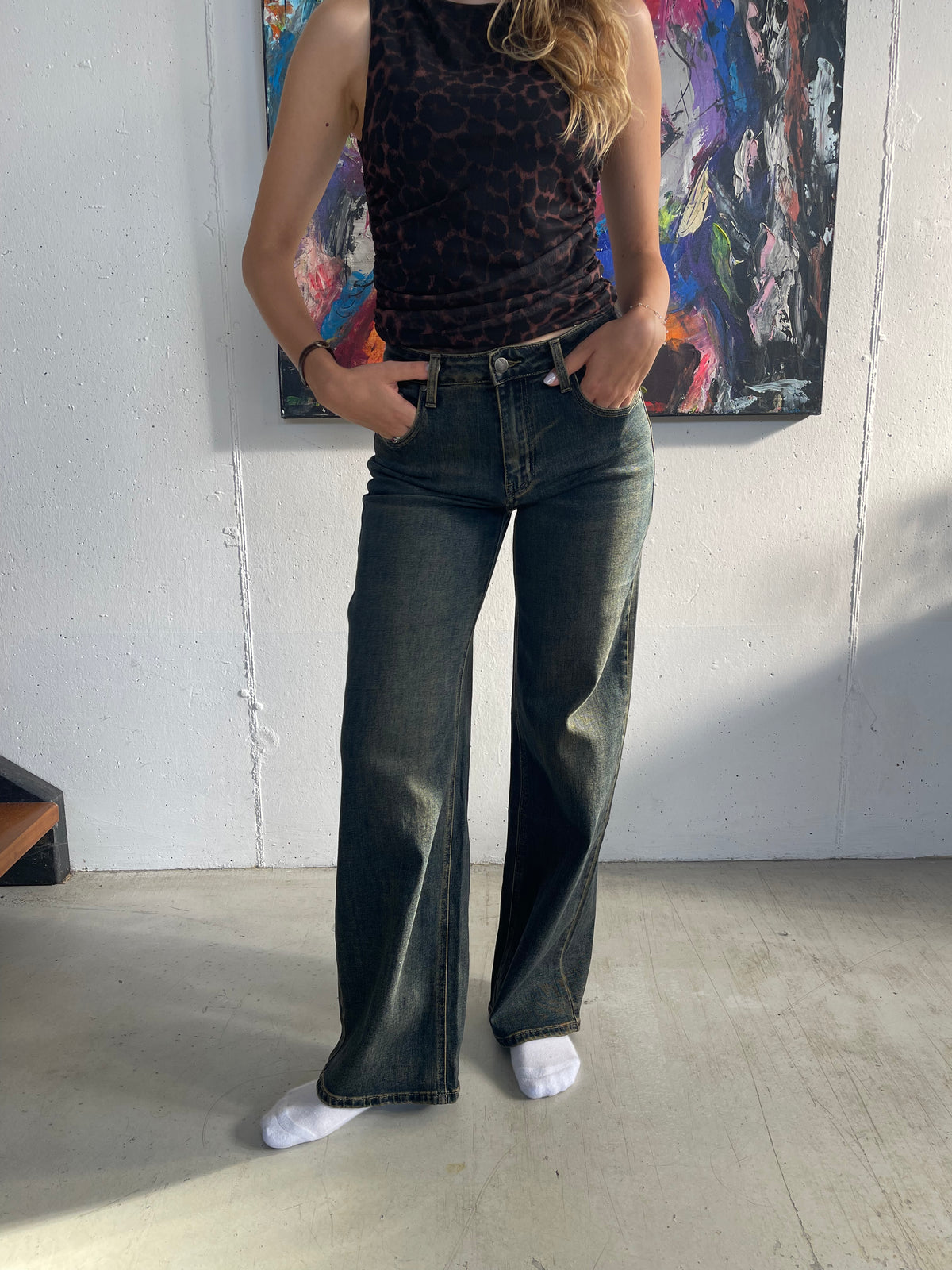 Jeans palazzo lavaggio Thè