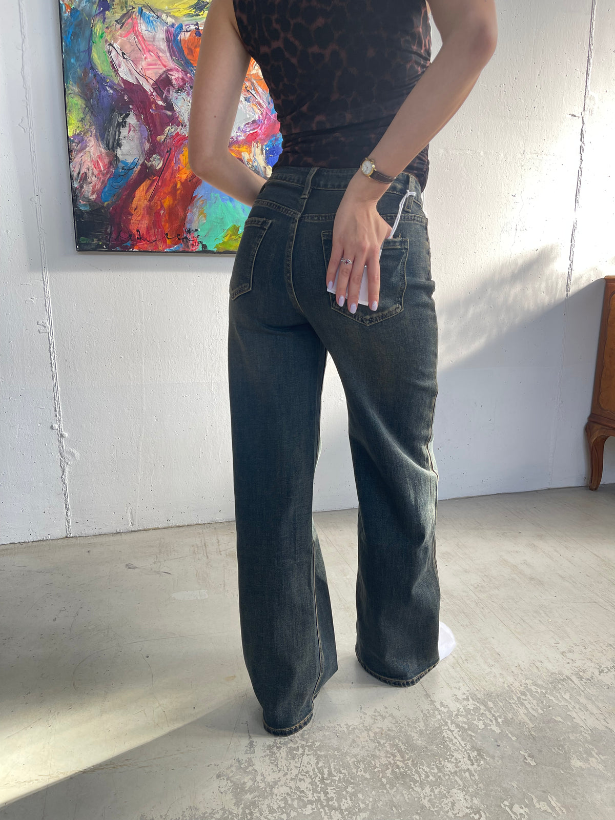 Jeans palazzo lavaggio Thè