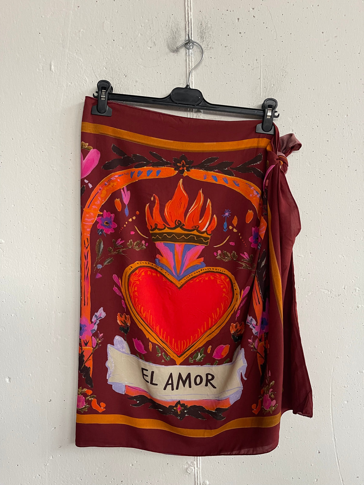 Gonna a pareo in viscosa stampa EL AMOR