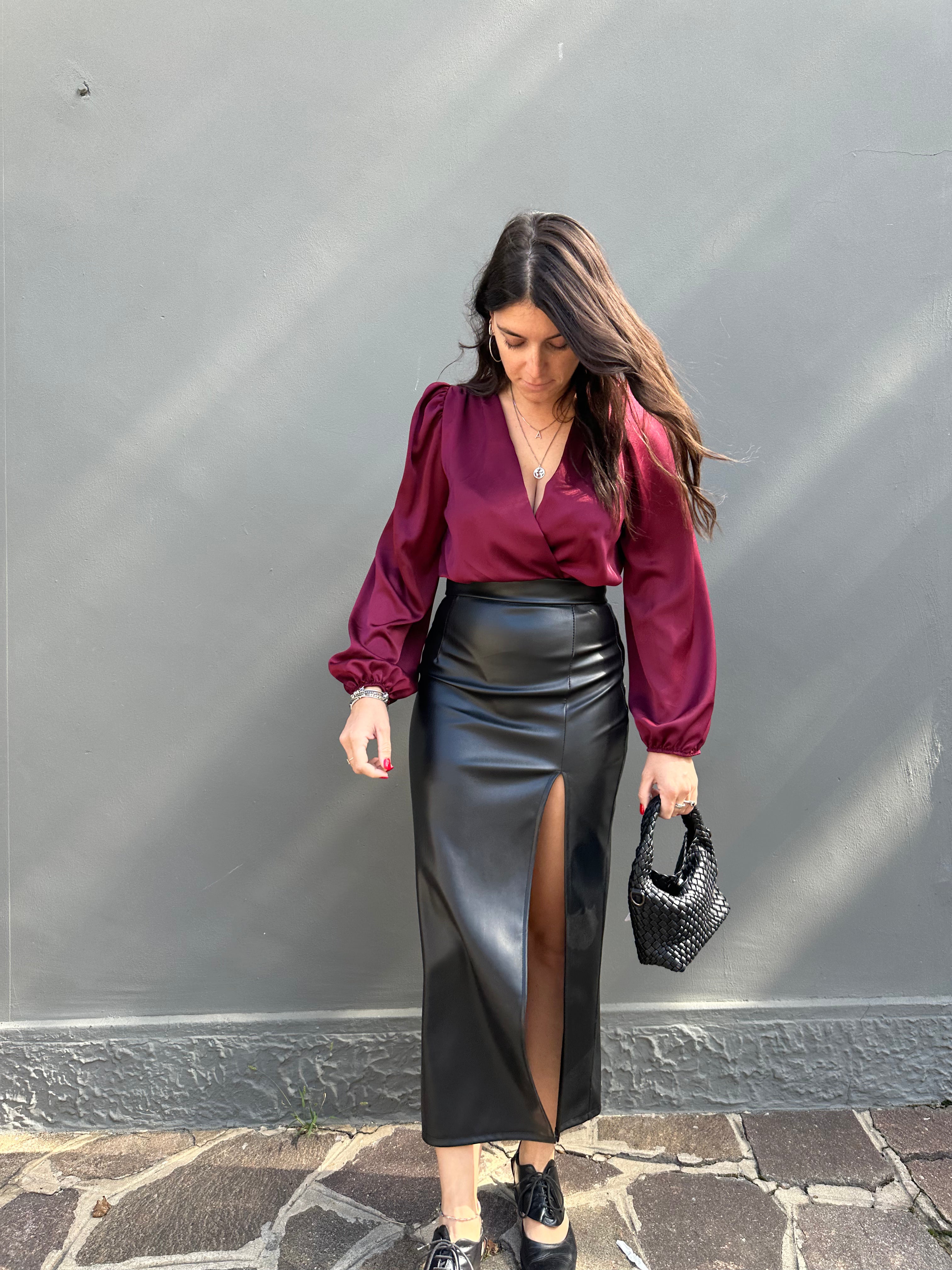 Gonna Maxi Nanushka Carlotta In Ecopelle Nera | Taglia S Con Fodera