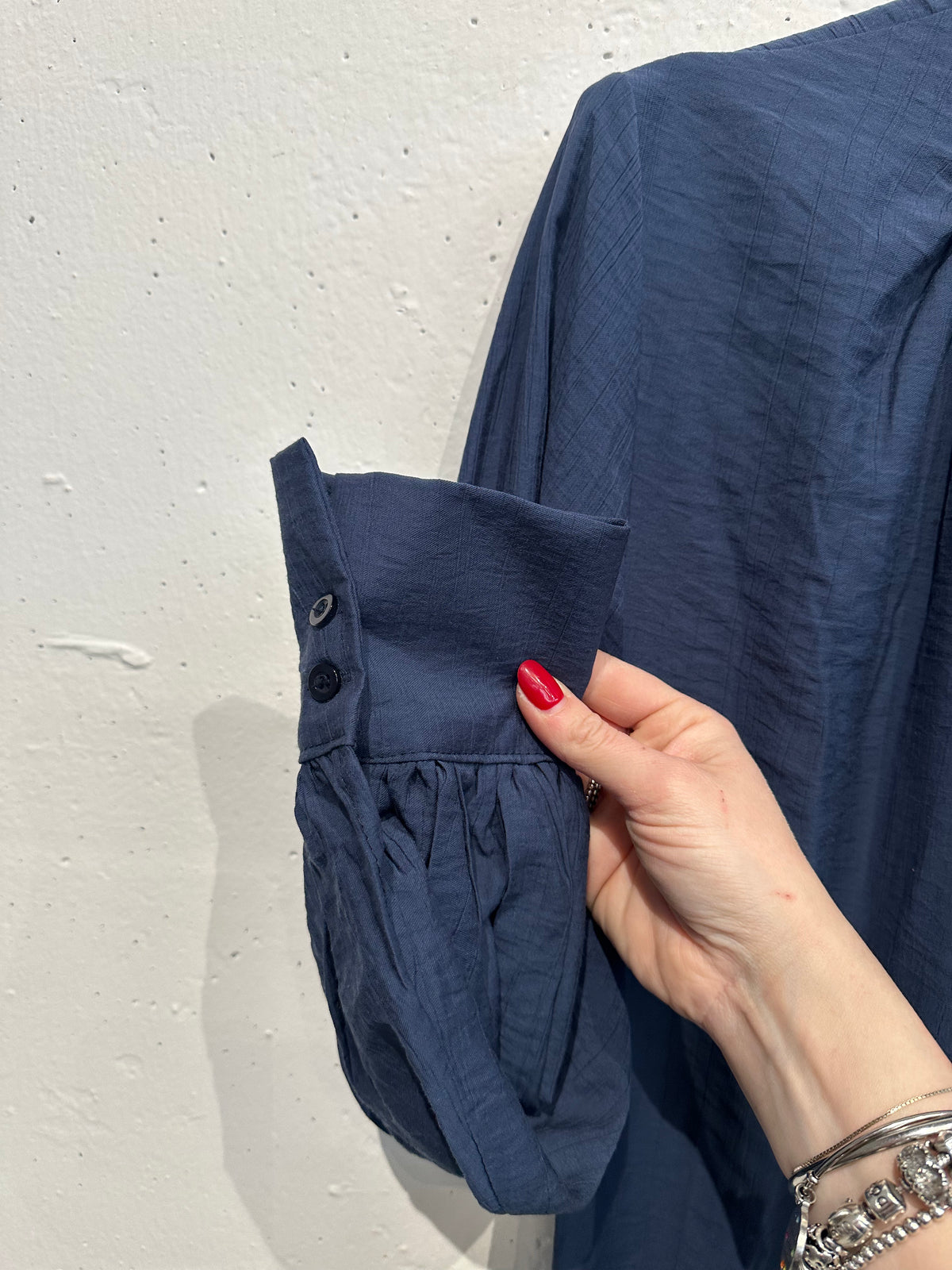 Camicia in viscosa con collo alla coreana