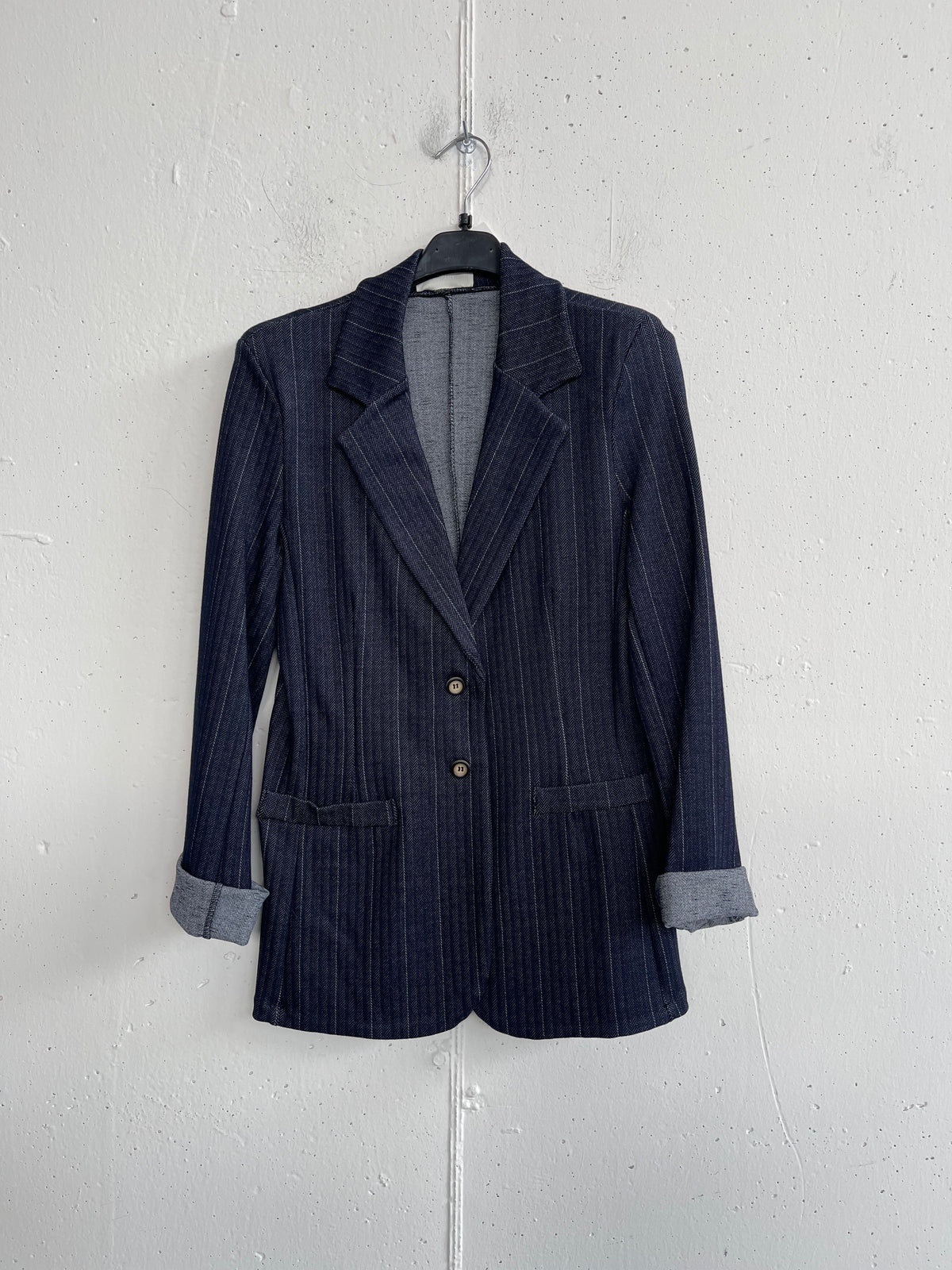 Giacca gessata denim
