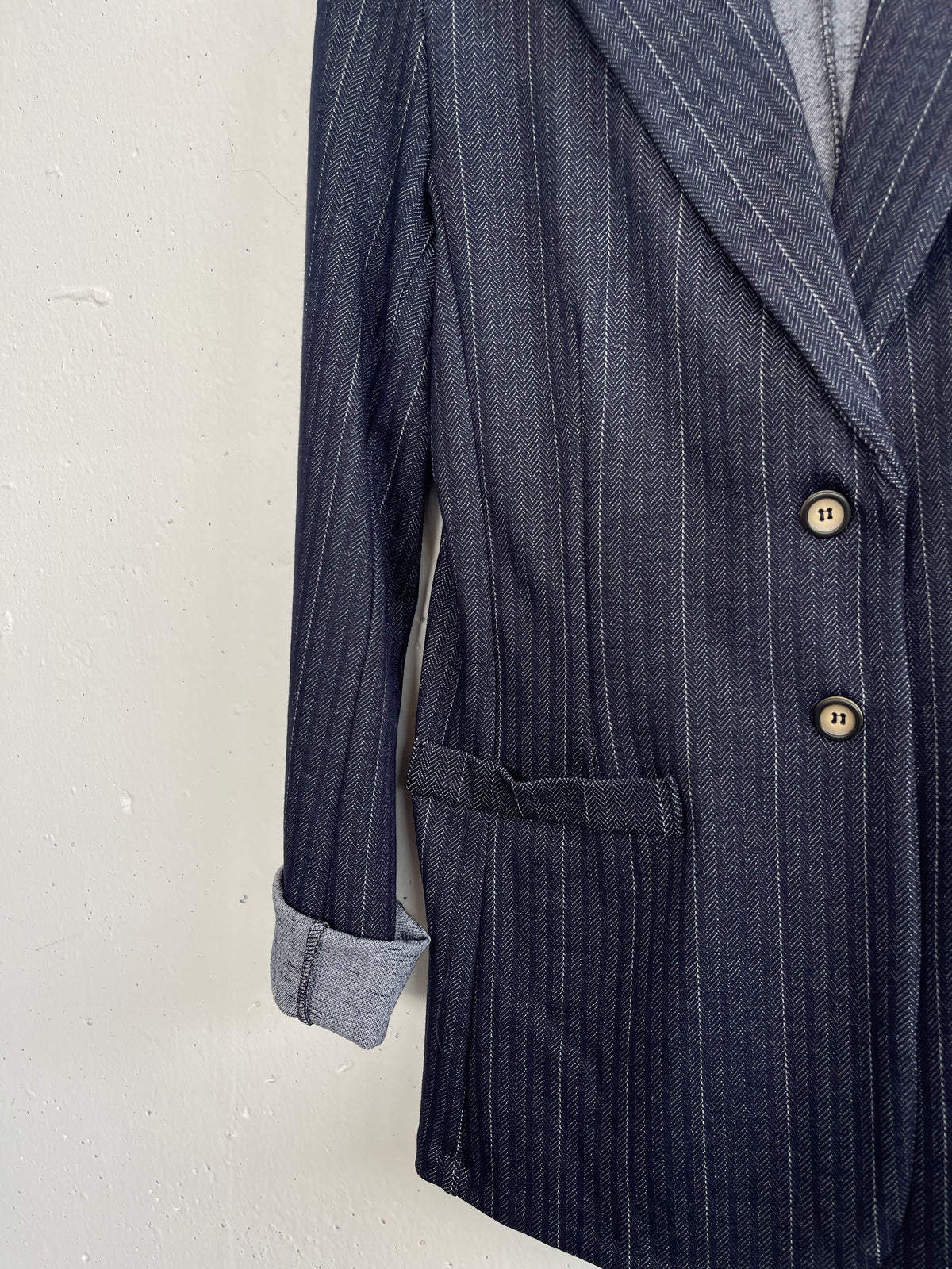 Giacca gessata denim