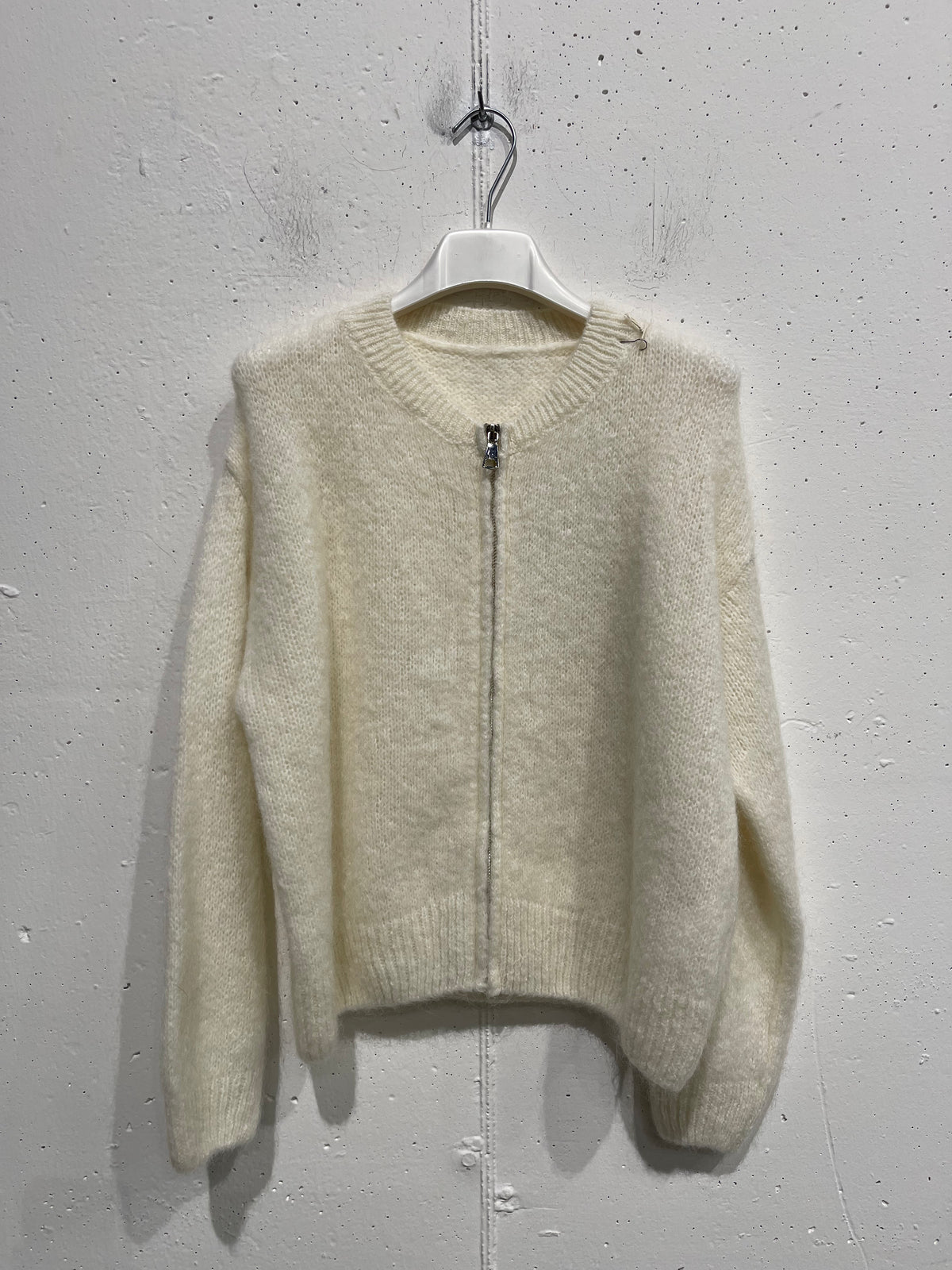 Cardigan in mohair con zip