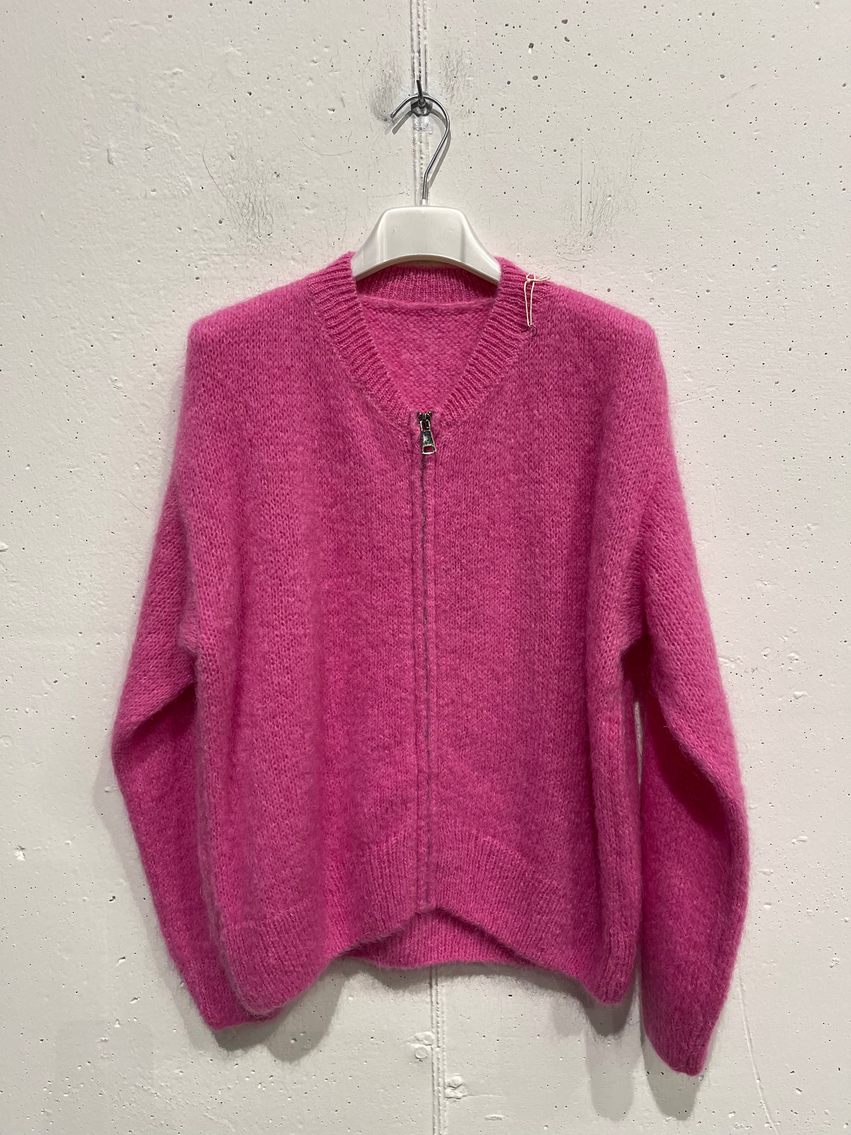 Cardigan in mohair con zip