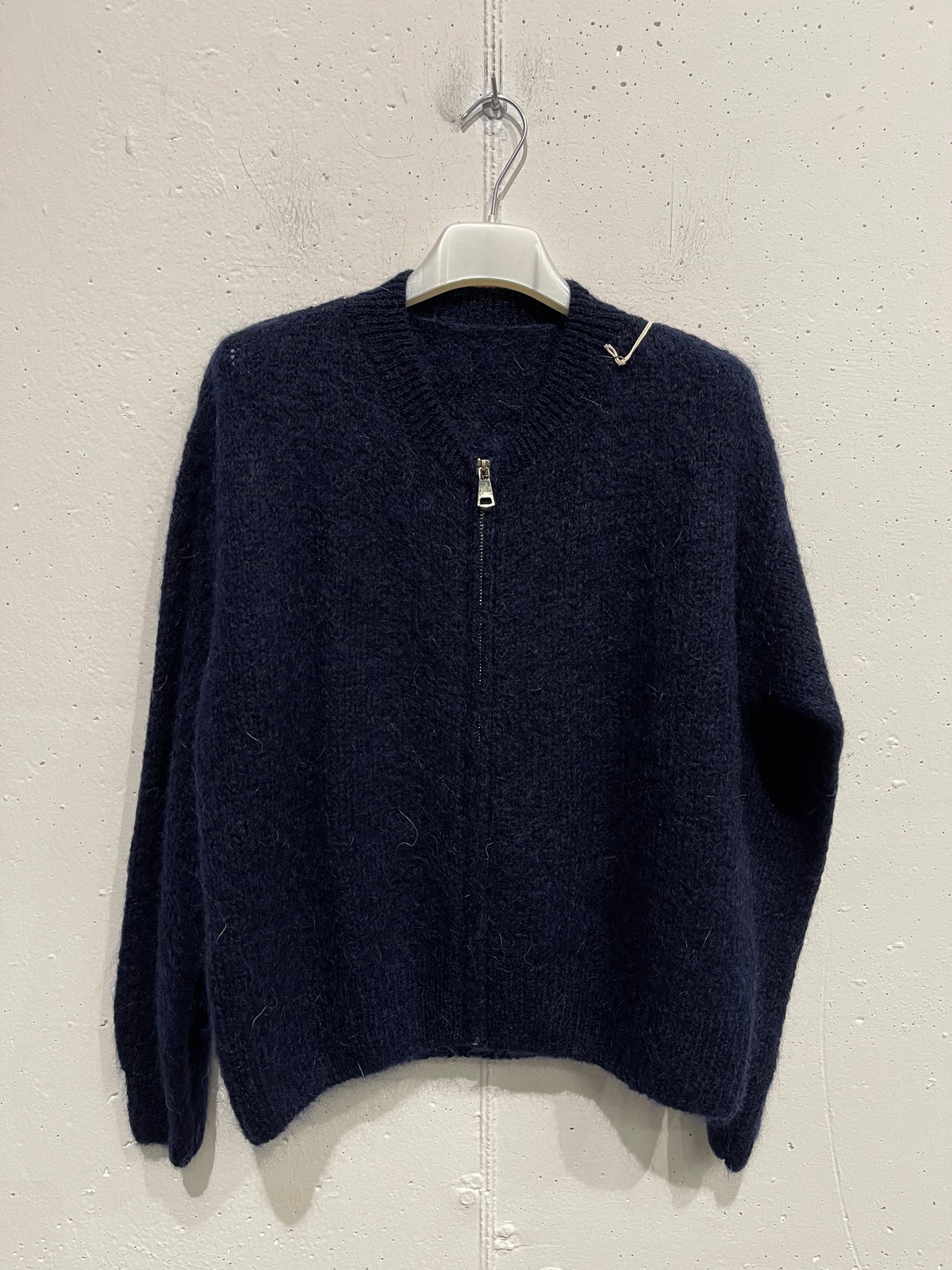 Cardigan in mohair con zip