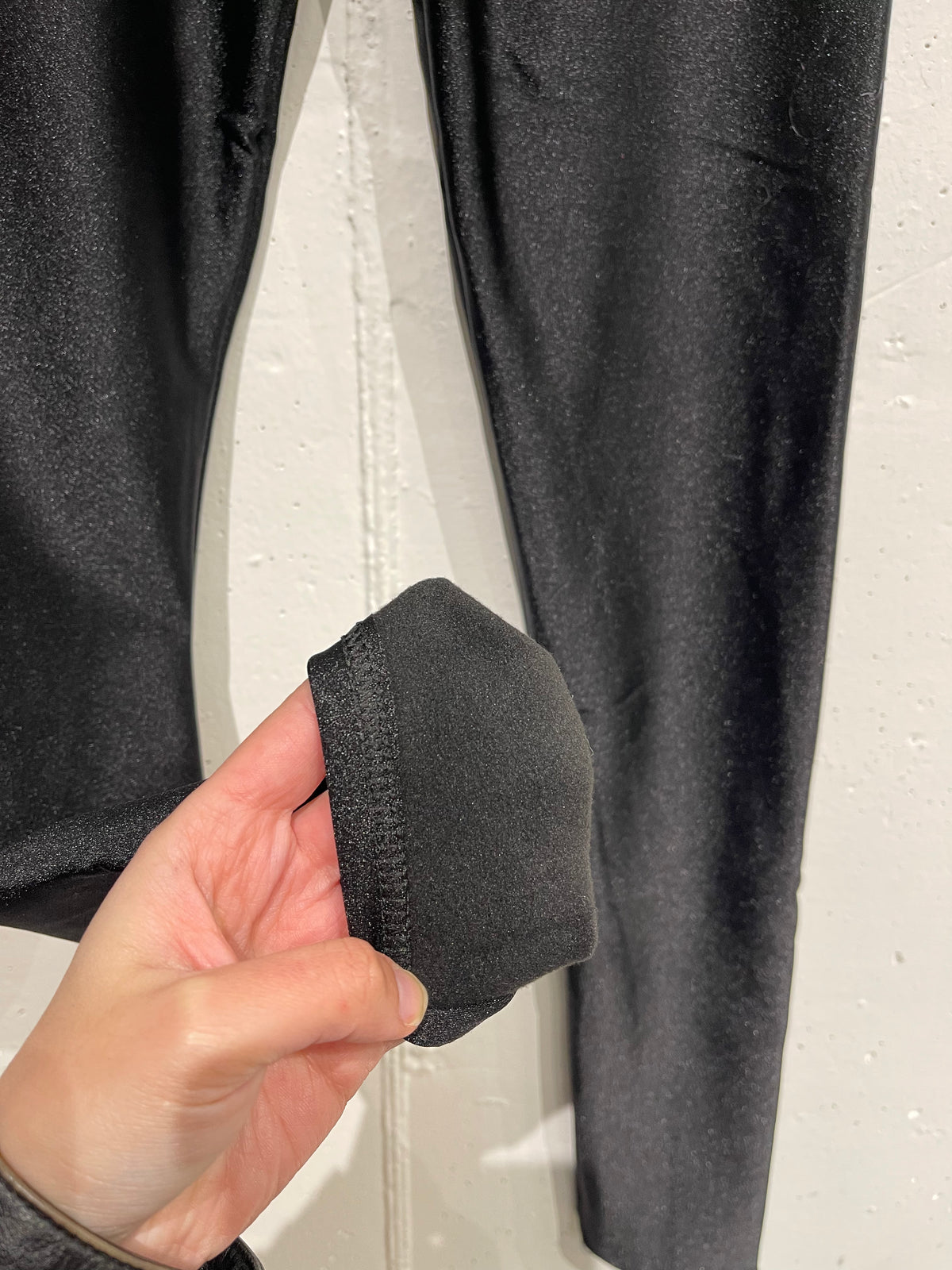 Leggings felpato satinato