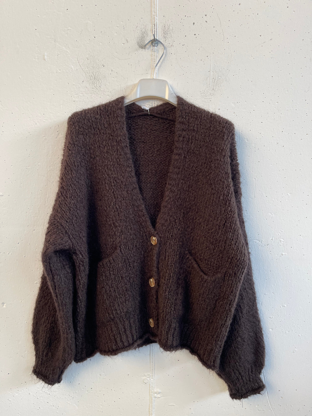 Carigan in mohair con bottoni