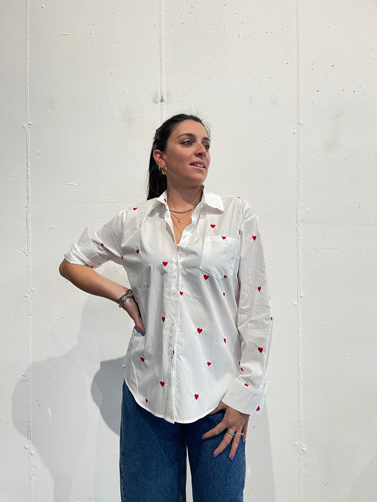 Camicia Cuoricini Ricamati