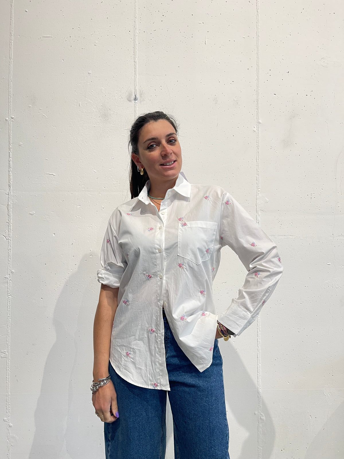Camicia Fiorellini Ricamati